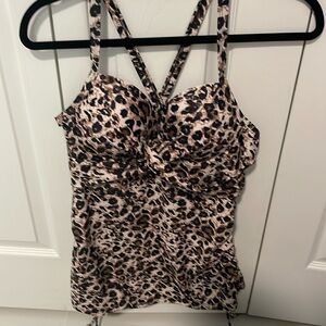 Women’s swimsuit,  tankini top l, size XL, leopard print